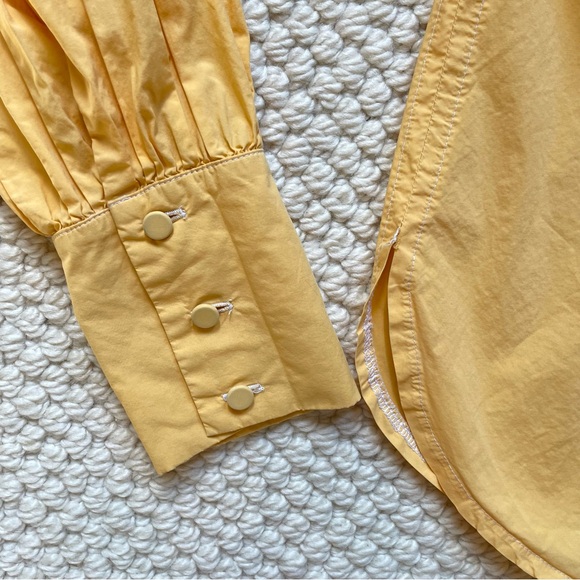 Yellow cotton popover blouse - Picture 6 of 14